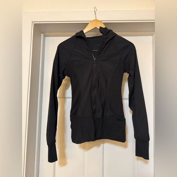 Lululemon in flux reversible zip up jacket hooded black size 4 - Picture 4 of 5